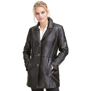 Wilsons Leather Black Trench Coat - Small